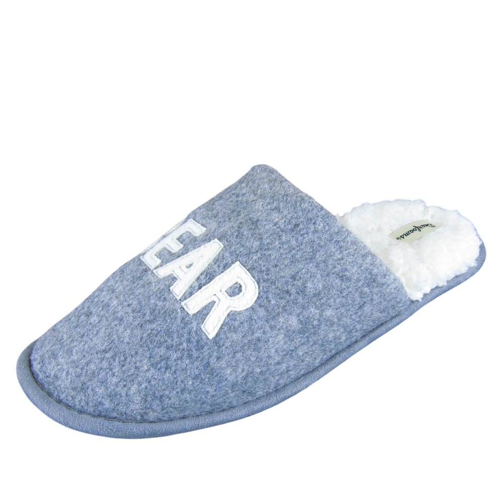 Dearfoams Men's Papa Bear Mule‎ Gray Fabric Size 11-12 Medium Gently Used 2025